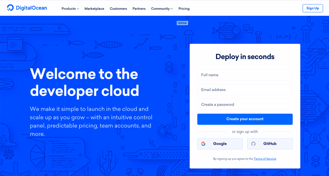 DigitalOcean screenshot